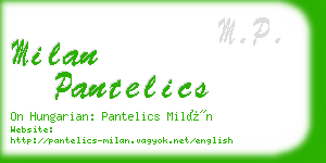 milan pantelics business card